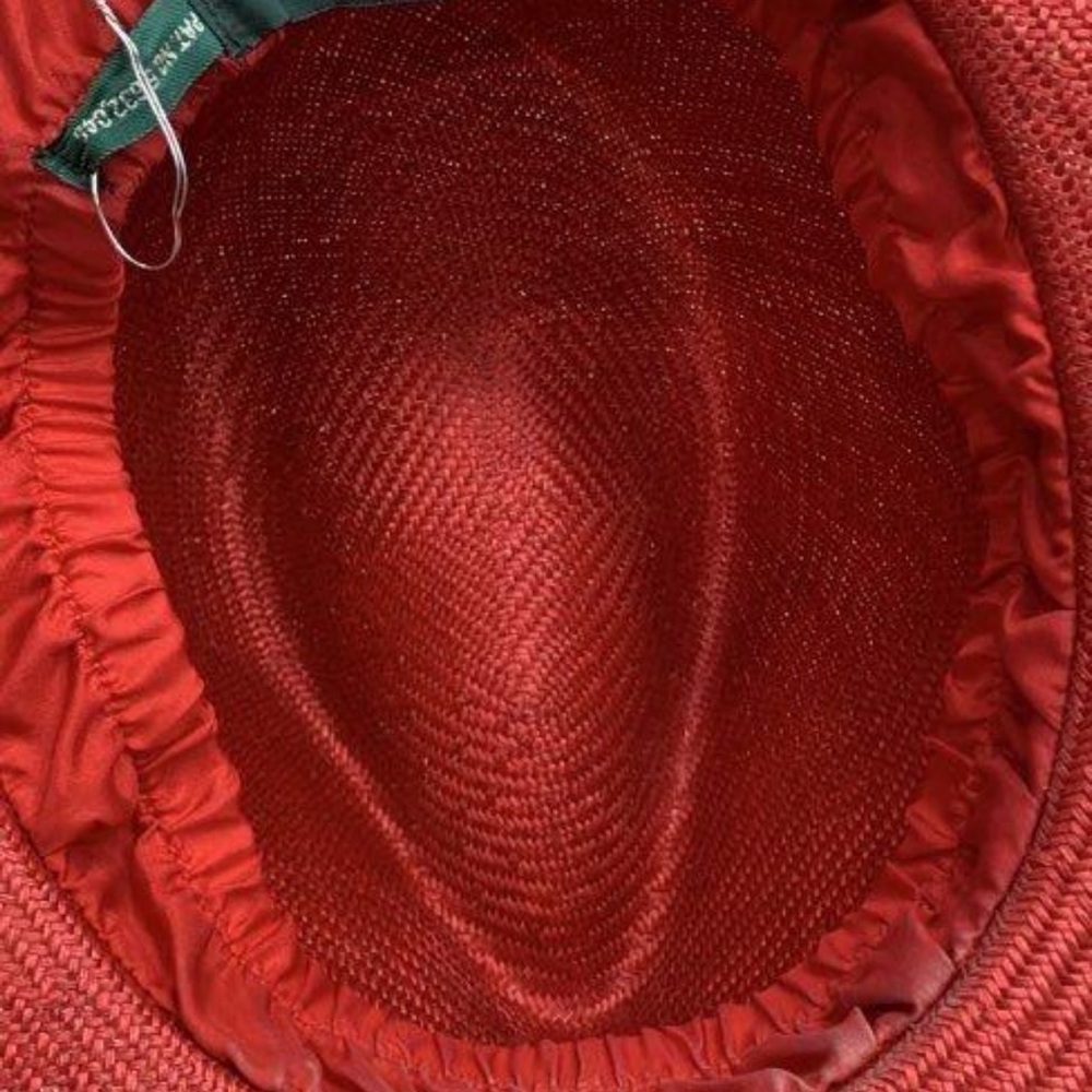 EUC Louise Green cream fedora cherry straw hat - Picture 16 of 16